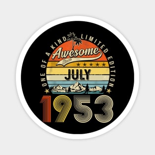 Awesome Since July 1953 Vintage 70th Birthday Magnet